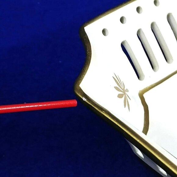 Hand Painted Ceramic Plates Pears Cherries Motif Square Lattice Design 2-Pc Set - Picture 9 of 9